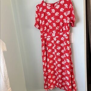 Floral Red Dress